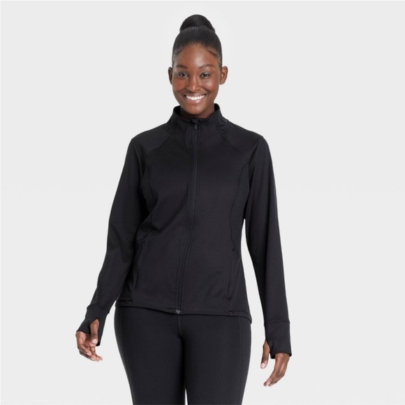 Women’s Zip Front Shacket all in motion Black - Picture 3 of 6